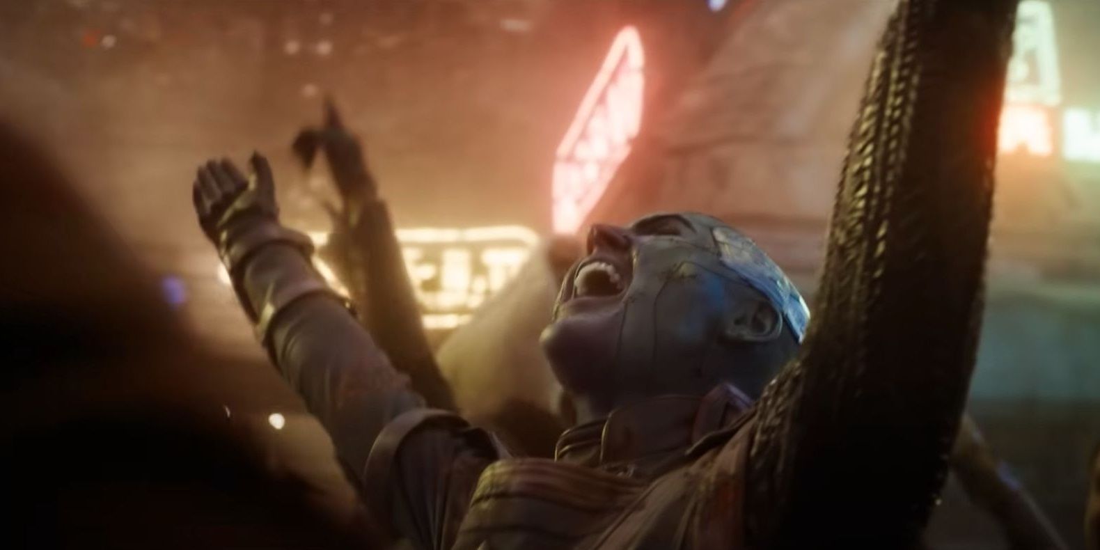 Nebula dances at the end of Guardians of the Galaxy Vol 3