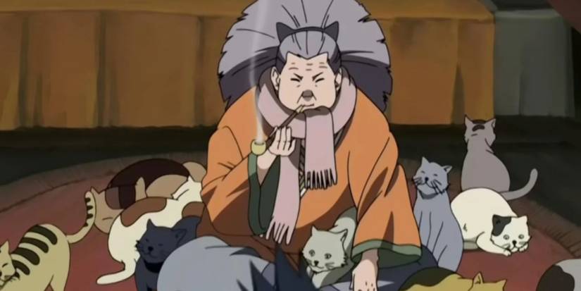 nekobaa with her cats smoking a pipe