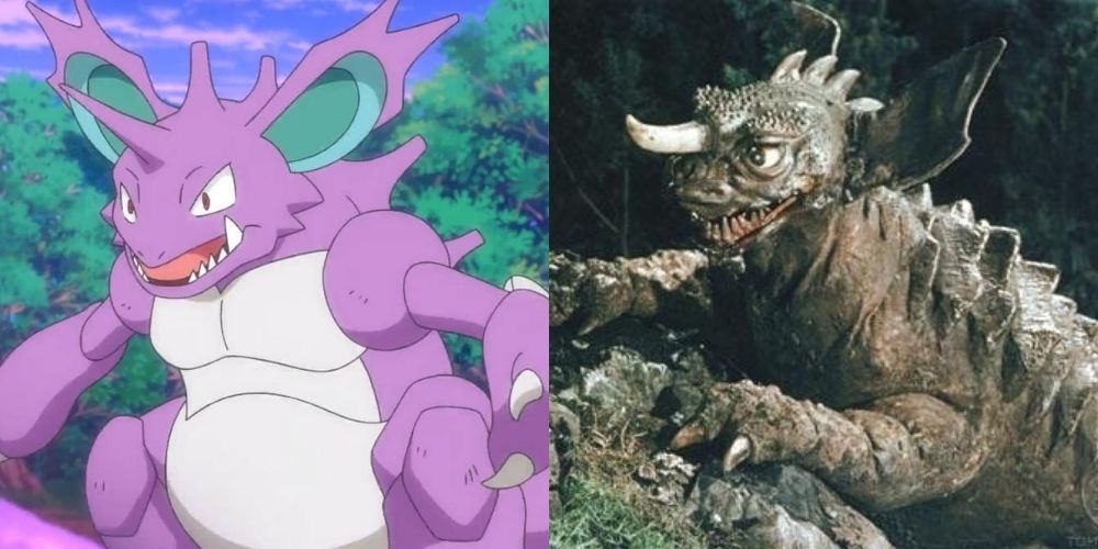 Comparison between the Pokémon Nidoking, and the Kaiju Baragon
