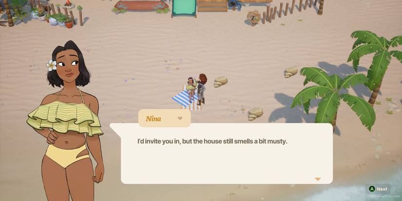 Nina on the beach in Coral Island