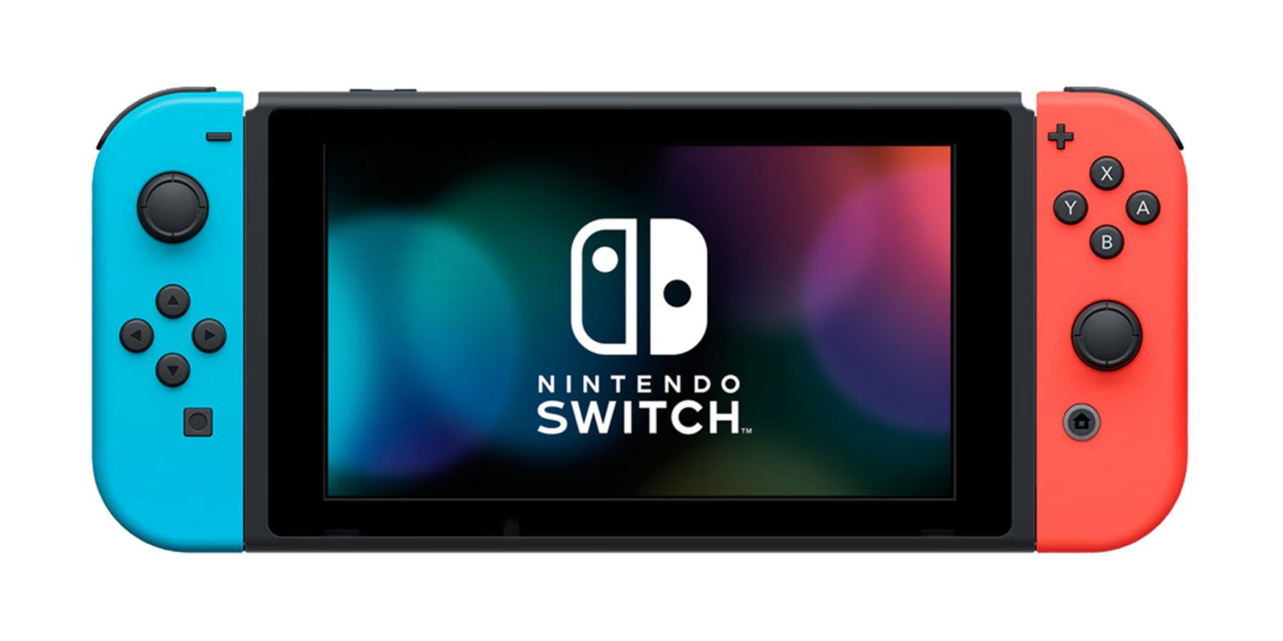 Nintendo Switch console with blue and red Joy-con