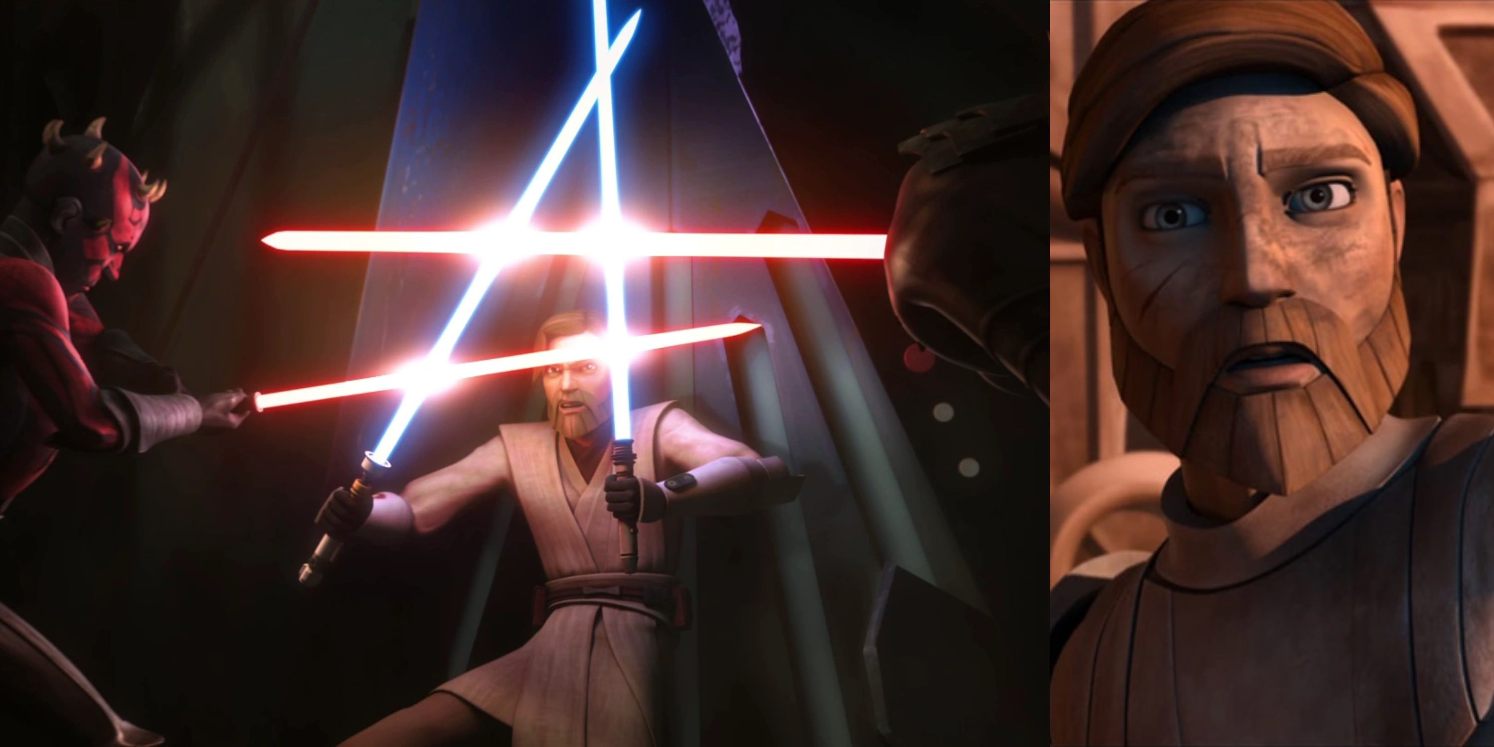 obi-wan duels Maul and Savage in the clone wars