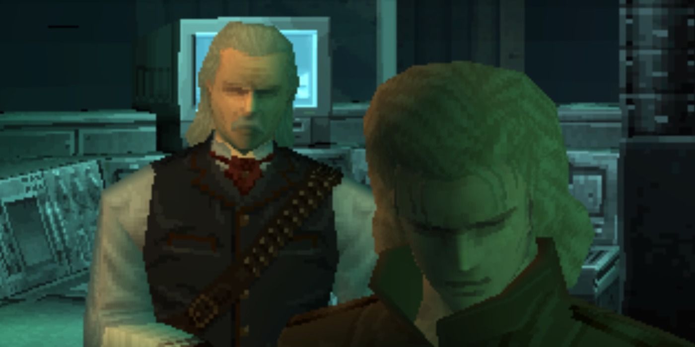 Ocelot standing behind Liquid Snake in the Shadow Moses control room