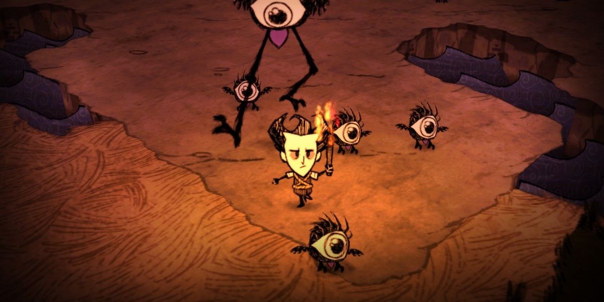 the player character in don't starve running through the plains
