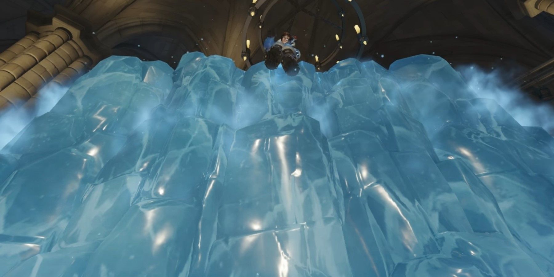 Mei sitting on her ice wall