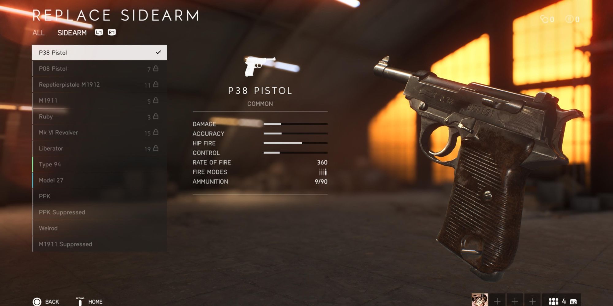 Pistola P38 no Battlefield 5