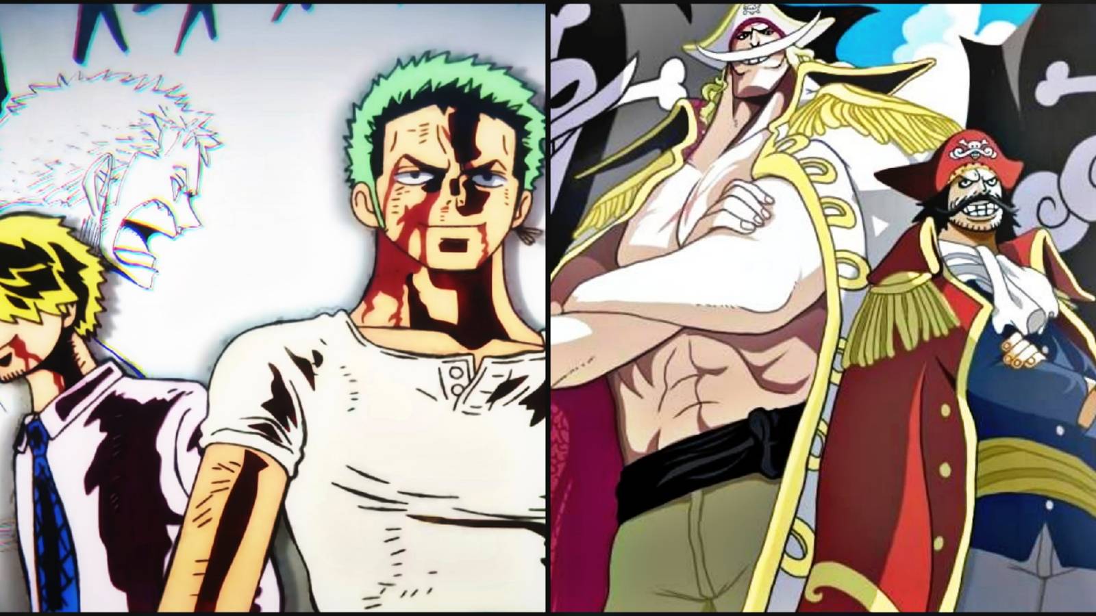 Zoro vs sanji whitebeard vs roger one piece