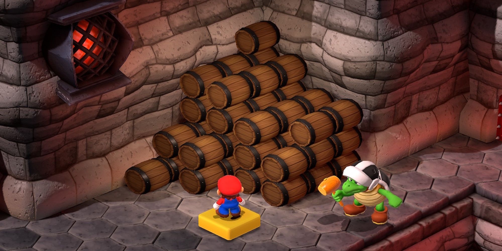 Playing Dr. Topper’s barrel quiz in Super Mario RPG