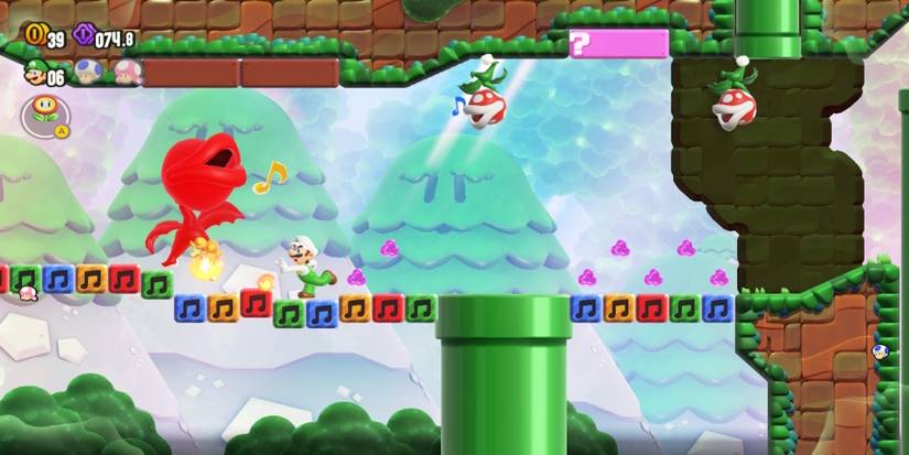 Playing through Piranha Plants On Parade in Super Mario Bros. Wonder