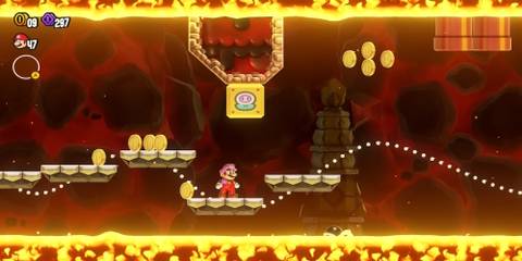 Playing through Wavy Ride Through The Magma Tube in Super Mario Bros. Wonder