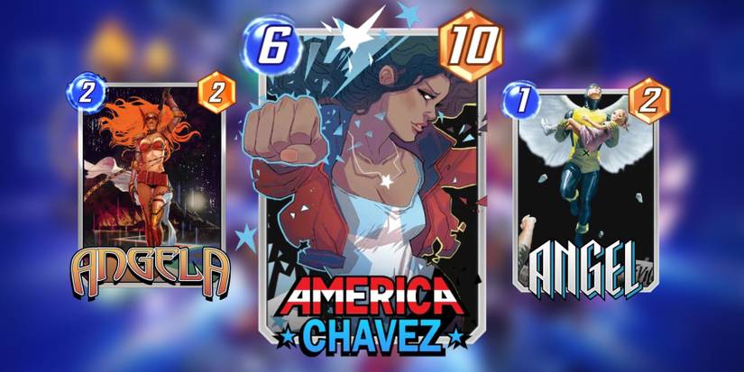 america chavez, angela, angel cards in marvel snap.
