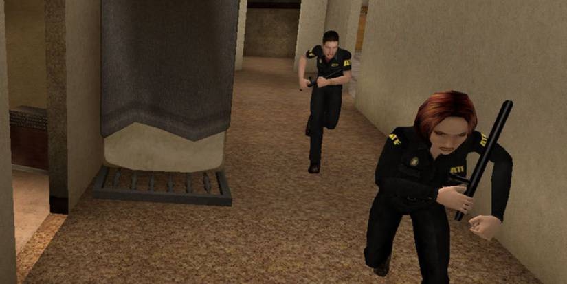 A person chasing another in Postal 2: Share the Pain