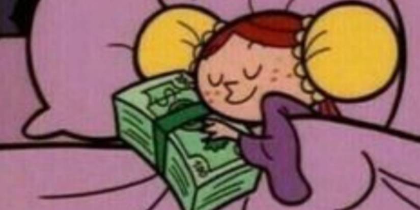 princess morbucks sleeping with a wad of cash in the powerpuff girls series