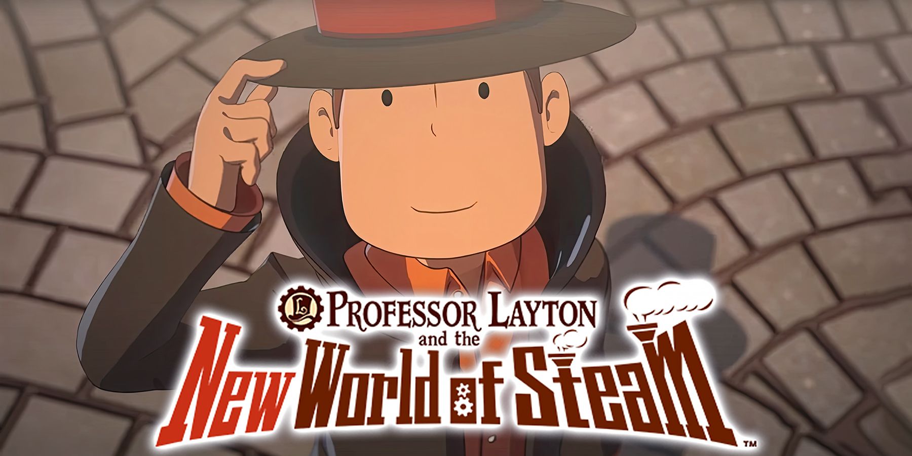 Professor Layton and the New World of Steam hat tip with game logo