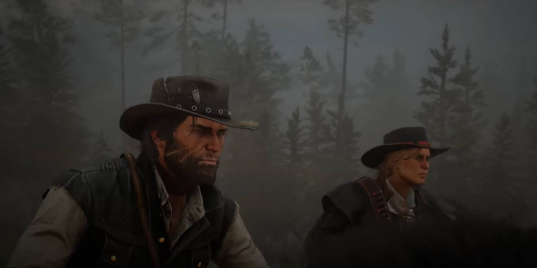 John and Sadie riding horses in the final mission of Red Dead Redemption 2