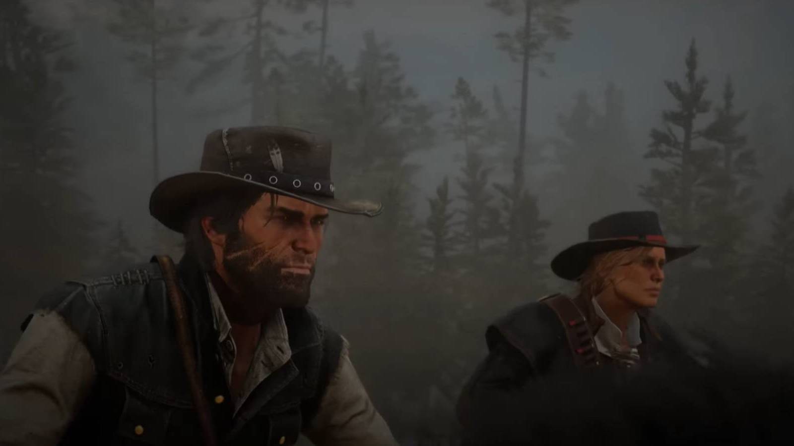 John and Sadie riding horses in the final mission of Red Dead Redemption 2