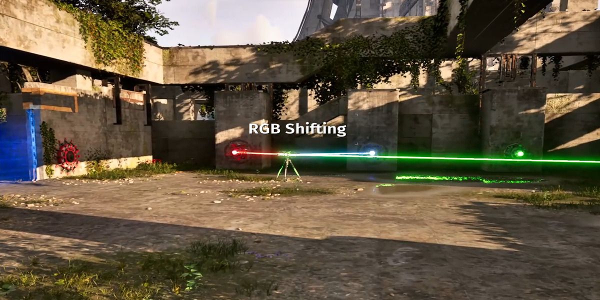 RGB Shifting title and an RGB Converter connected to three lasers