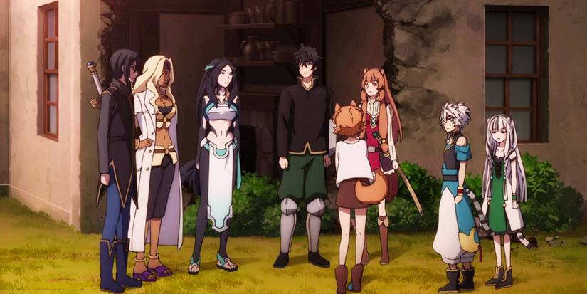 Rising of the shield hero E08 Naofumi talking to his companions