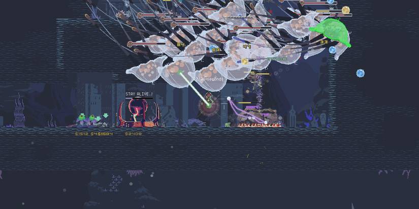 Risk of Rain Returns - Example From Store Page Of Absurd Amount Of Flying Enemies