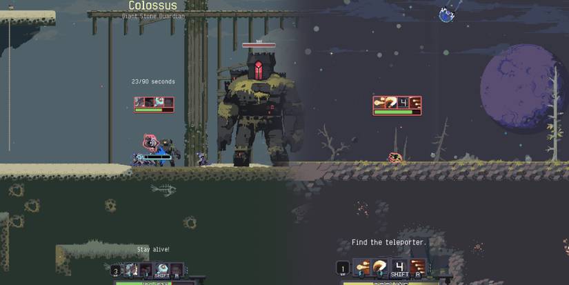 Risk of Rain Returns - Example Of Jumping To Dodge Attack And Dodge Roll Animation