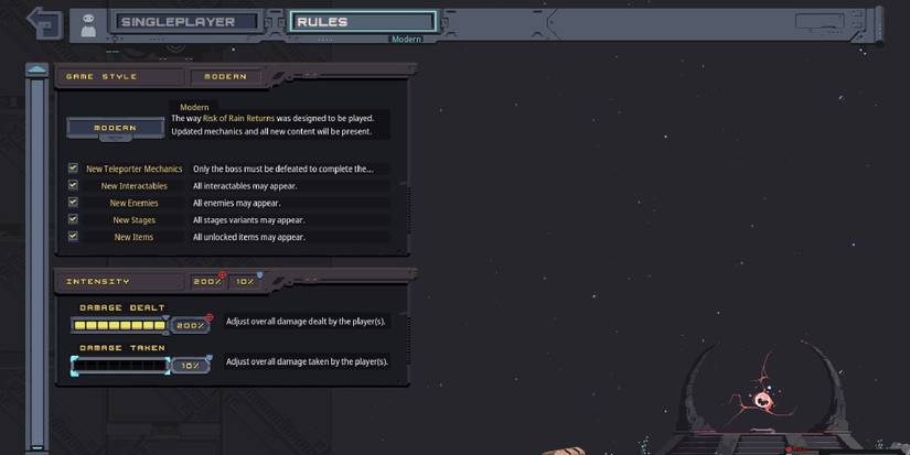 Risk of Rain Returns - Gameplay Options Before Starting A Run