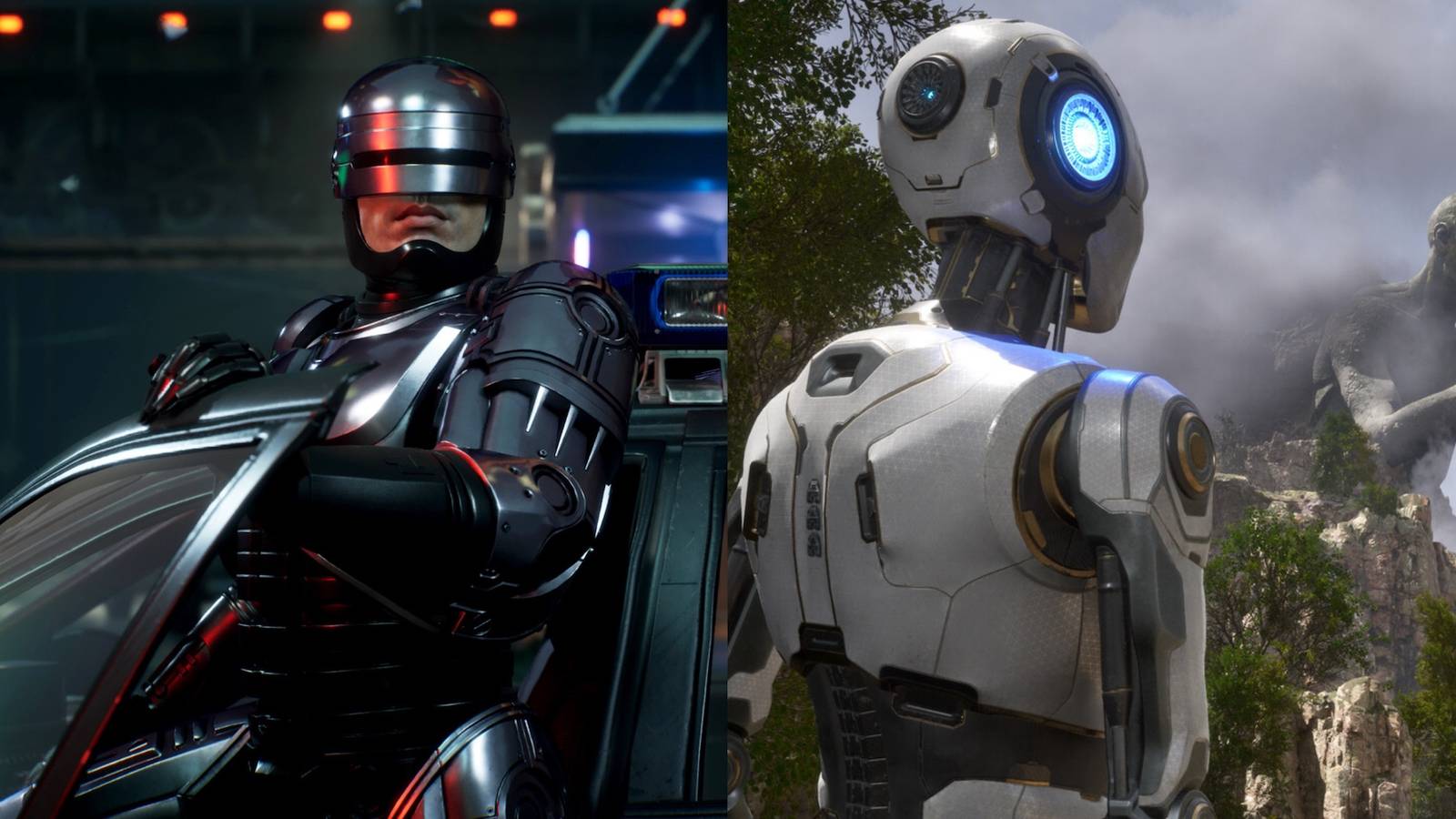 Robocop and talos principle split image