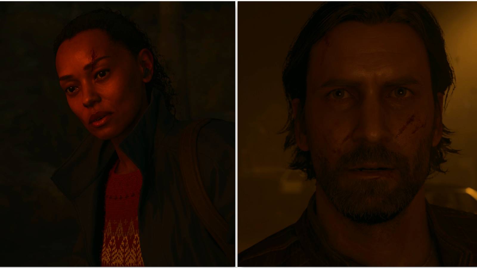 Saga and Alan Wake in Alan Wake 2