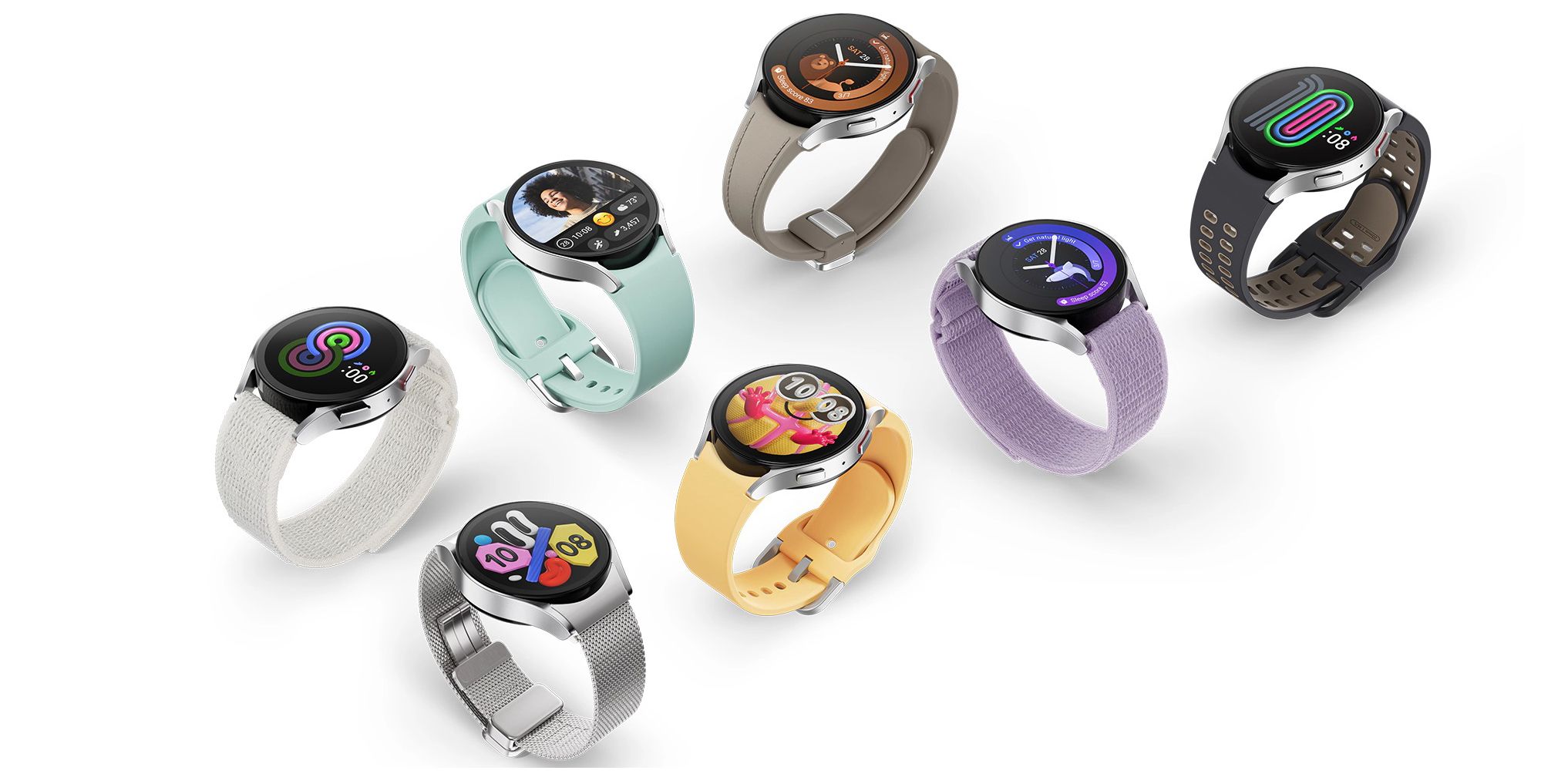 Samsung Galaxy Watch 6 in different colorways