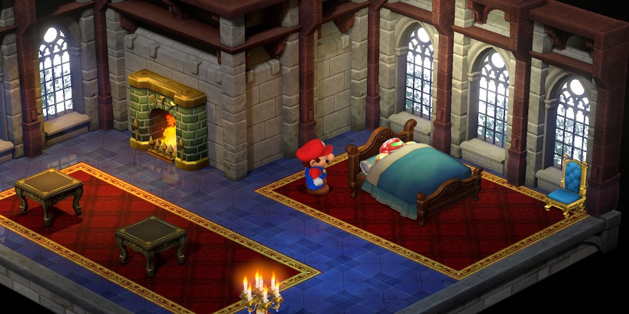 Samus sleeping in Super Mario RPG