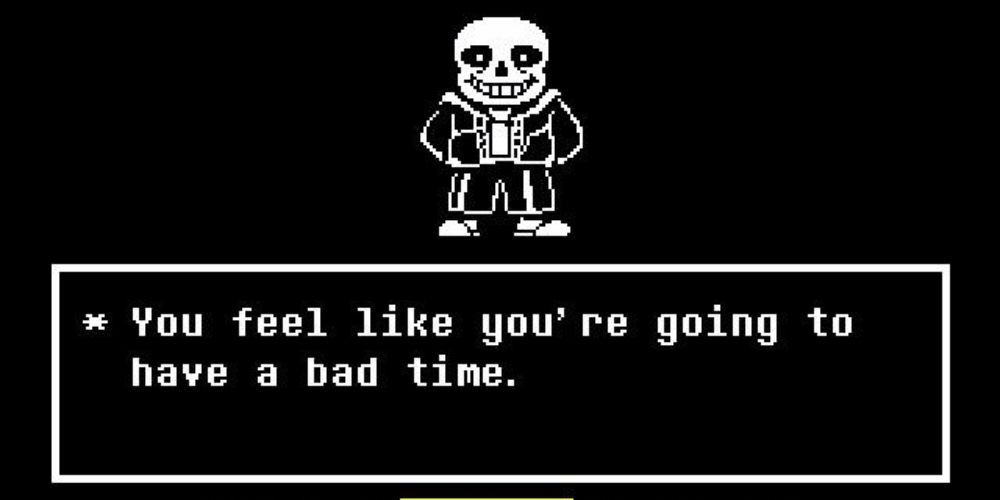 The final battle against Sans in Undertale