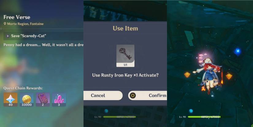 save scaredy cat free verse quest in genshin impact