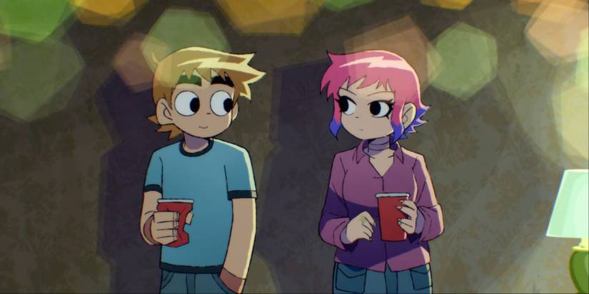 Scott talking to Ramona in Scott Pilgrim Takes Off