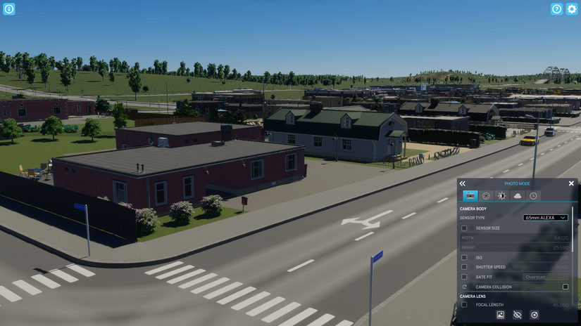 The menu for Cities Skylines 2's photo mode