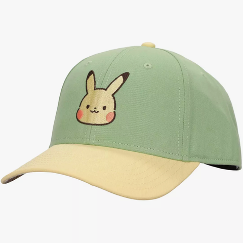 Pokemon Chibi Pikachu Women's Green Snapback Hat