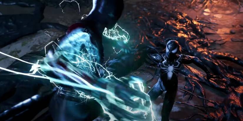 Miles charging up a punch to hit Peter with