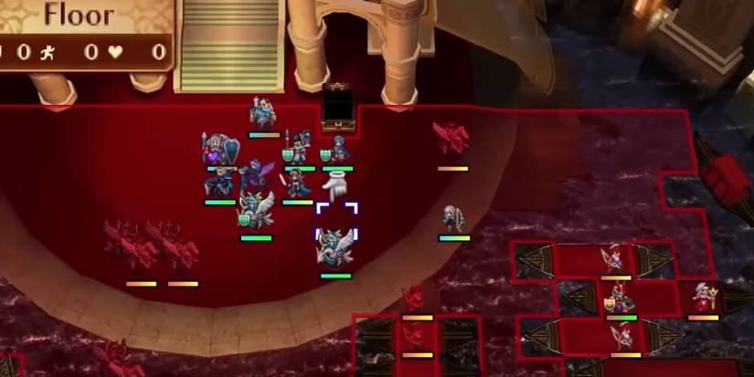 Units in a ballroom in Fire Emblem Conquest