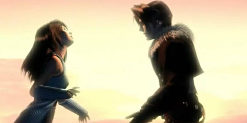 Rinoa falling into Squall's arms