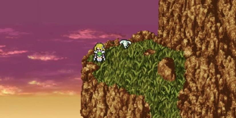 Terra sitting on a ledge