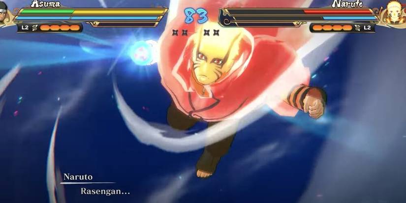 Naruto using a Rasengan