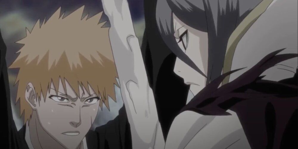 Ichigo and Rukia crossing swords