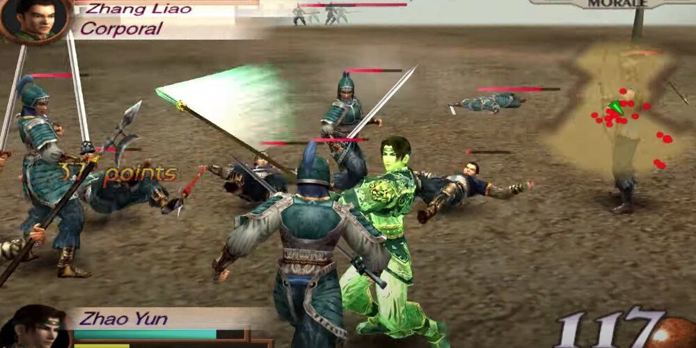 Zhao Yun attacking foot soldiers 