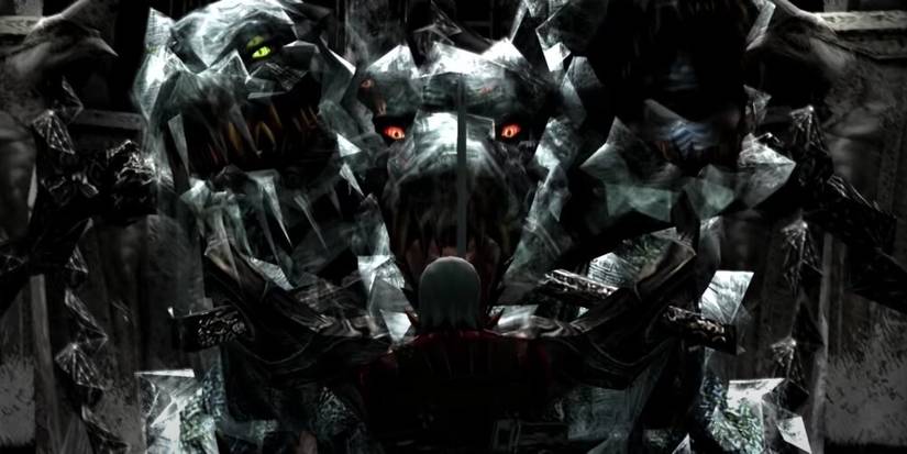 Cerberus facing down Dante in Devil May Cry 3