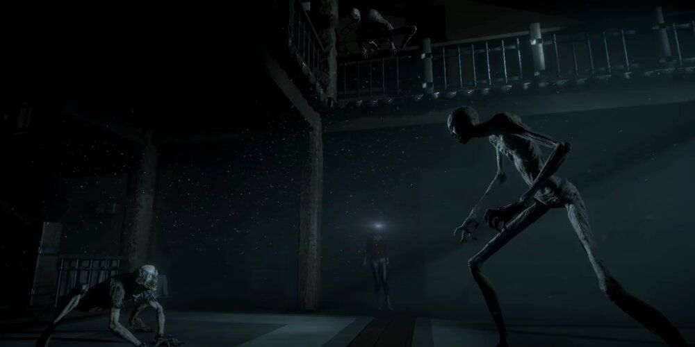 Two Wendigo fighting each other in Until Dawn