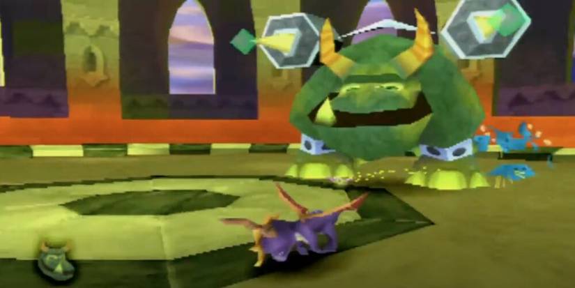 Spyro running away from Gulp