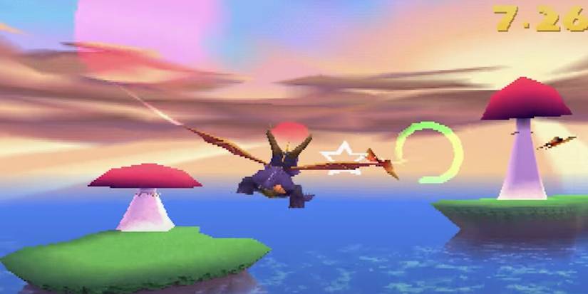 Spyro gliding through hpp[s in the sky