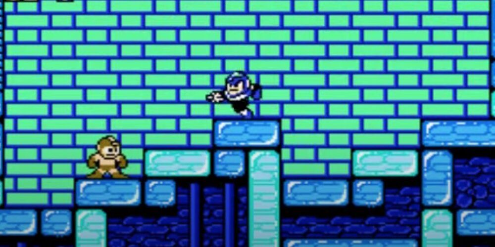Mega Man fighting Flash Man