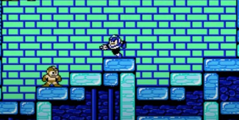 Mega Man fighting Flash Man