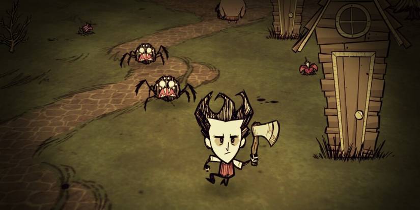 Wilson running away from spiders