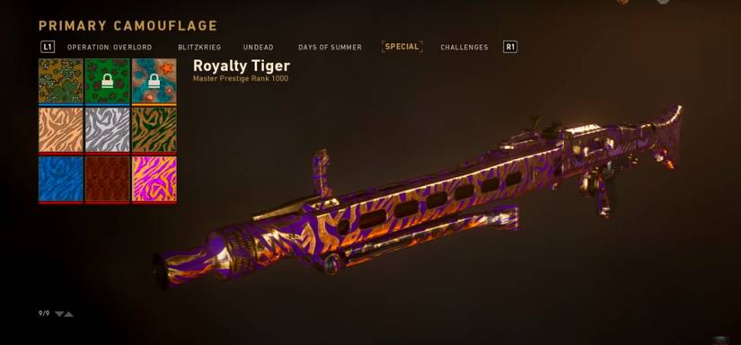 mw3 royalty tiger camo