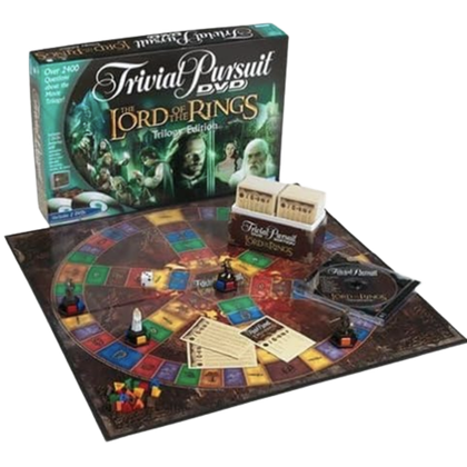 Trivial Pursuit The Lord of the Rings edition game board, cards, game pieces